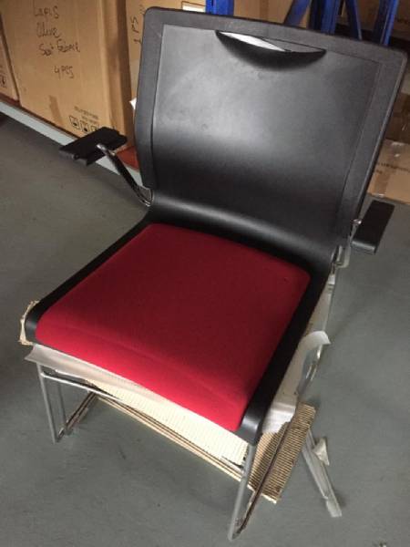 Lapis Chrome Black Back-Red Fabric Seat